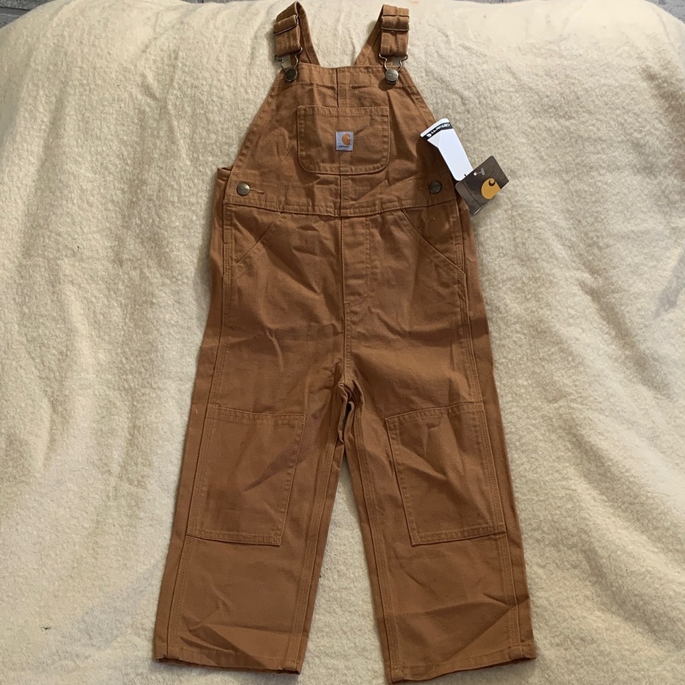 Carhartt Kids Tan Brown Utility Overalls
